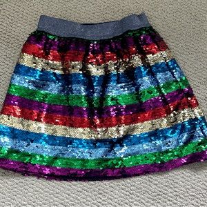 J Crew Girls Rainbow Sequin Skirt, Size 8